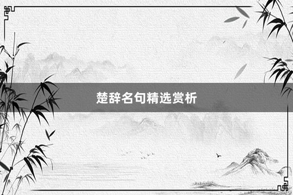 楚辞名句精选赏析